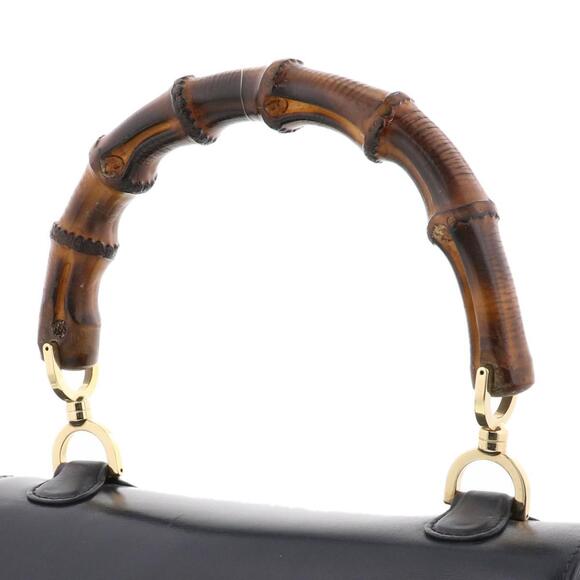 Gucci Bamboo Handbag Navy Blue Shoulder Bag - Picture 3 of 6